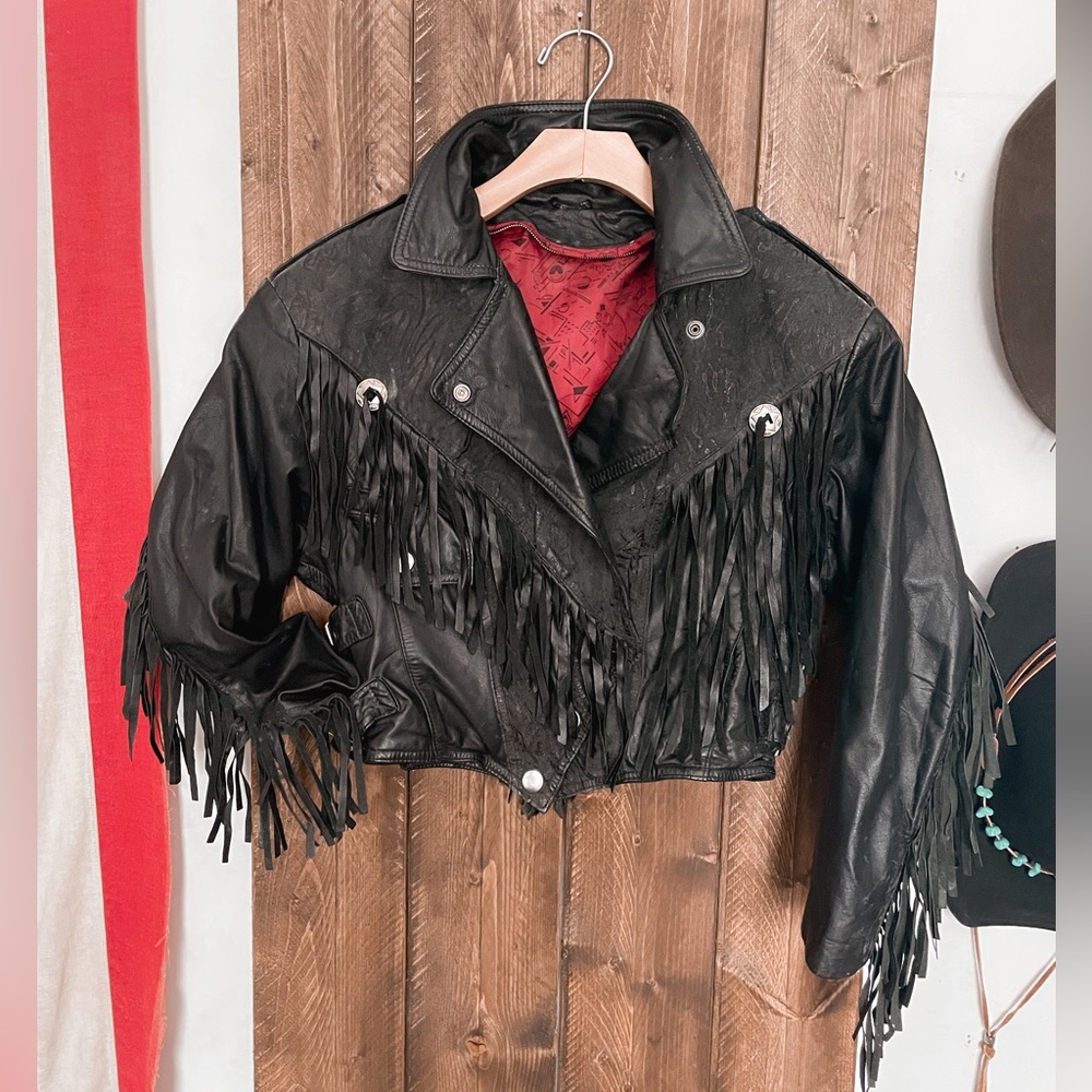 Vintage Leather Fringe Jacket